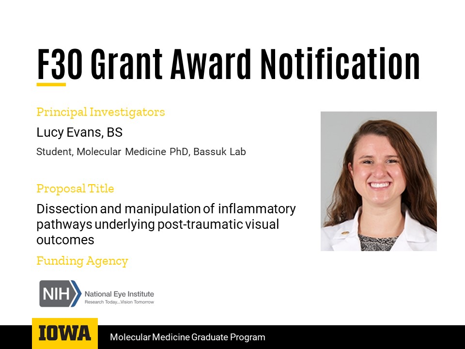 2020.04.13 Lucy Evans F30 Grant Award Notification