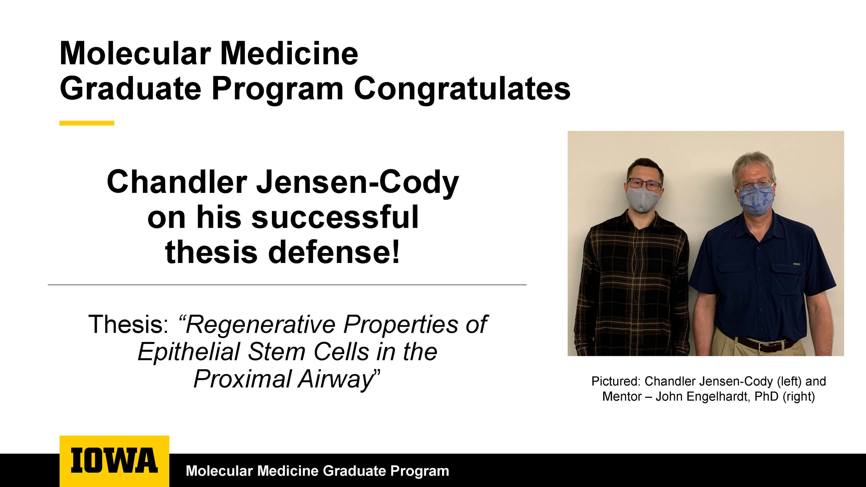 Thesis defense congrats - Chandler Jensen-Cody