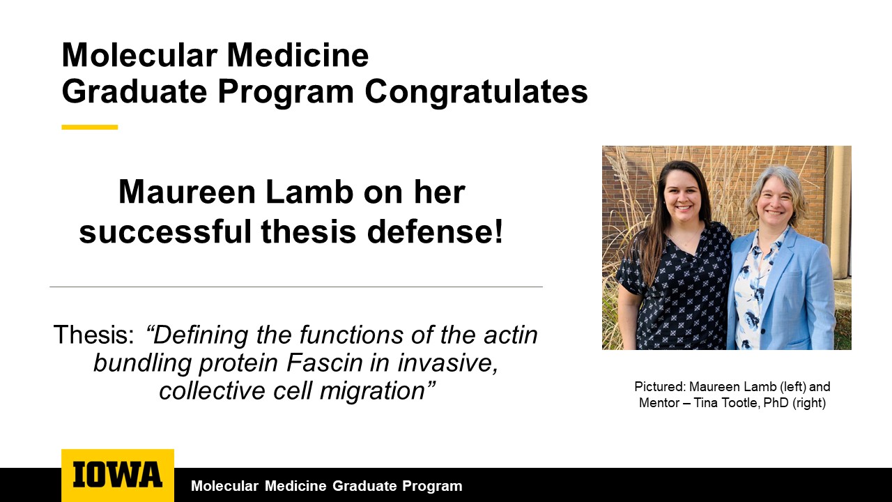 Thesis defense congrats - Maureen Lamb 2024