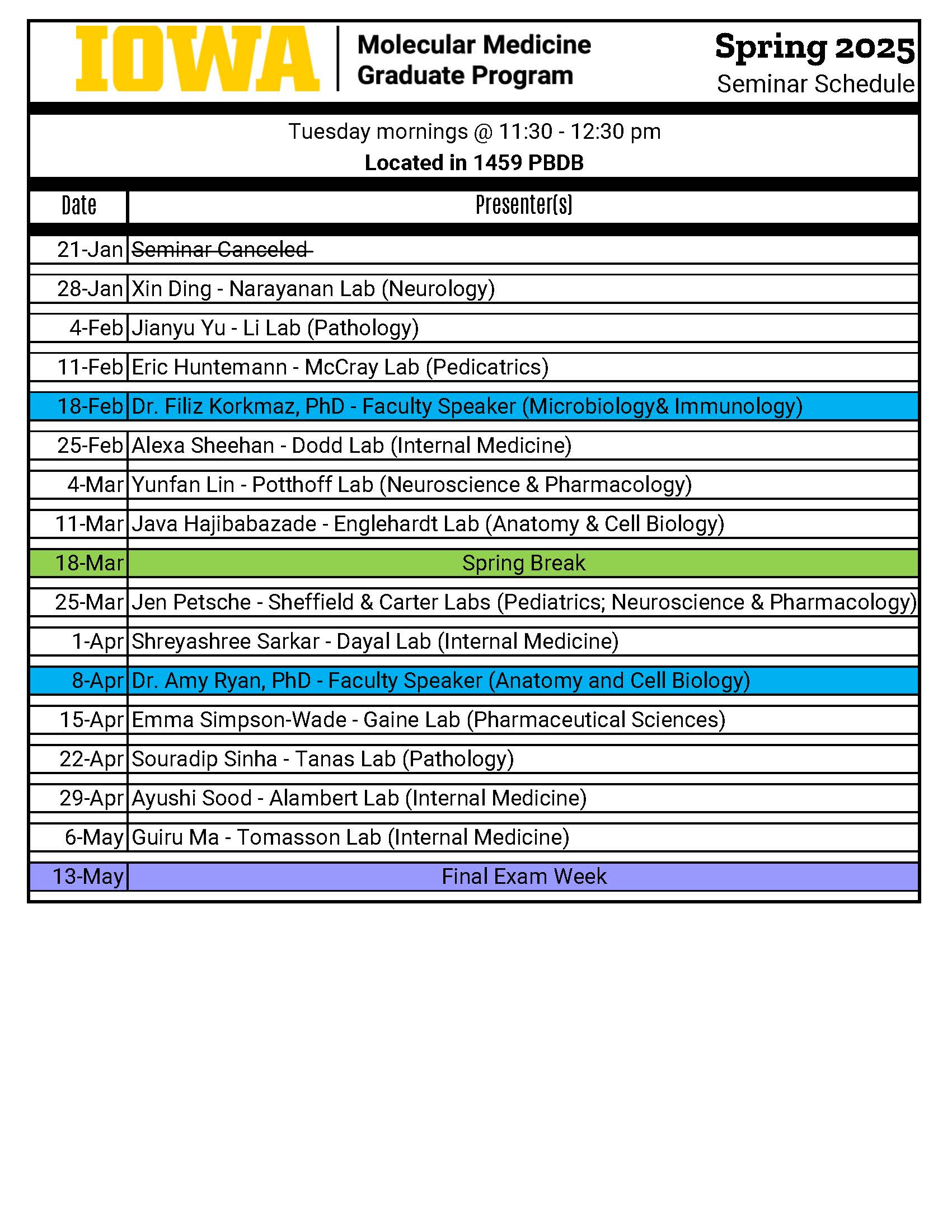 MMED 2025 Spring Seminar Schedule Speakers and Guests - Final 3.0