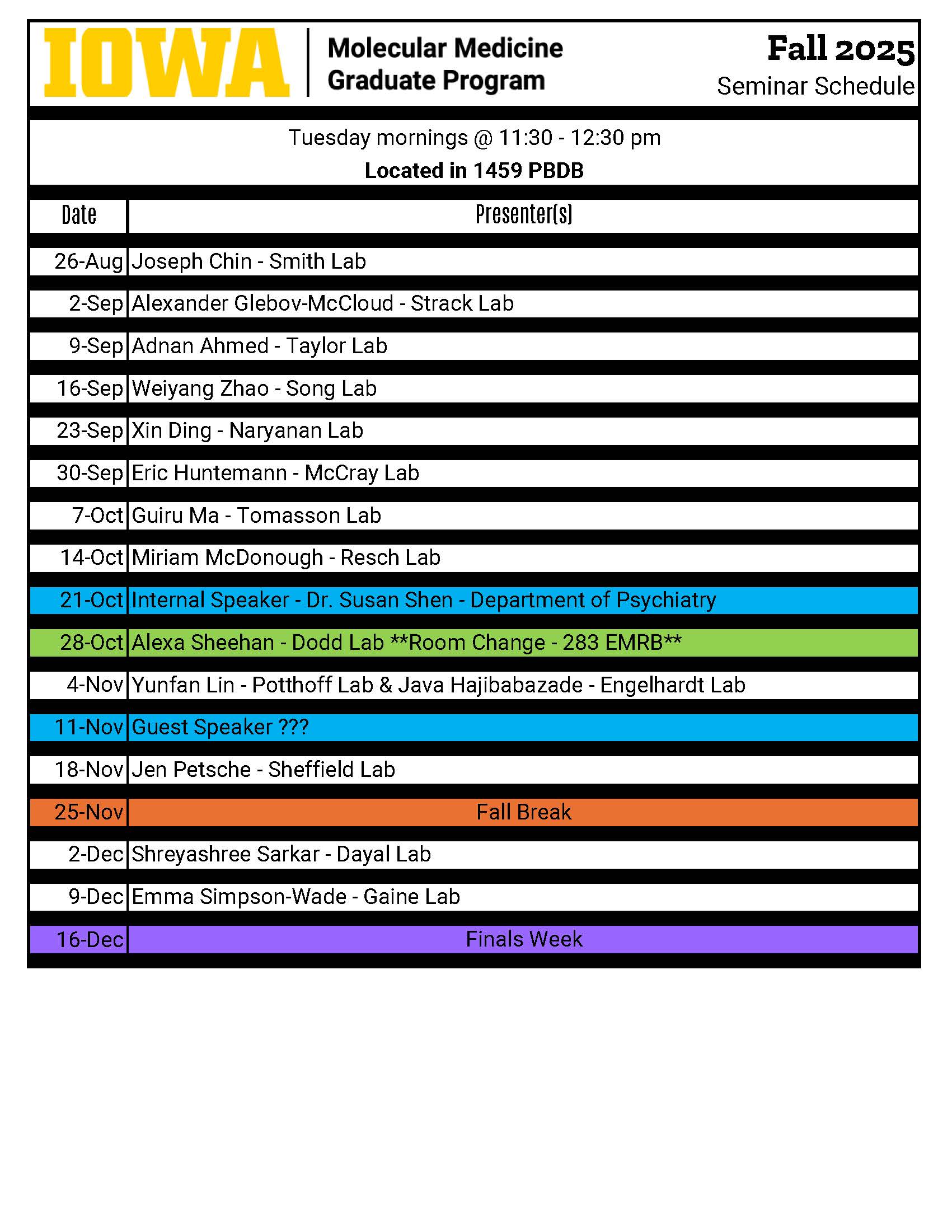2025 Fall MMED Seminars