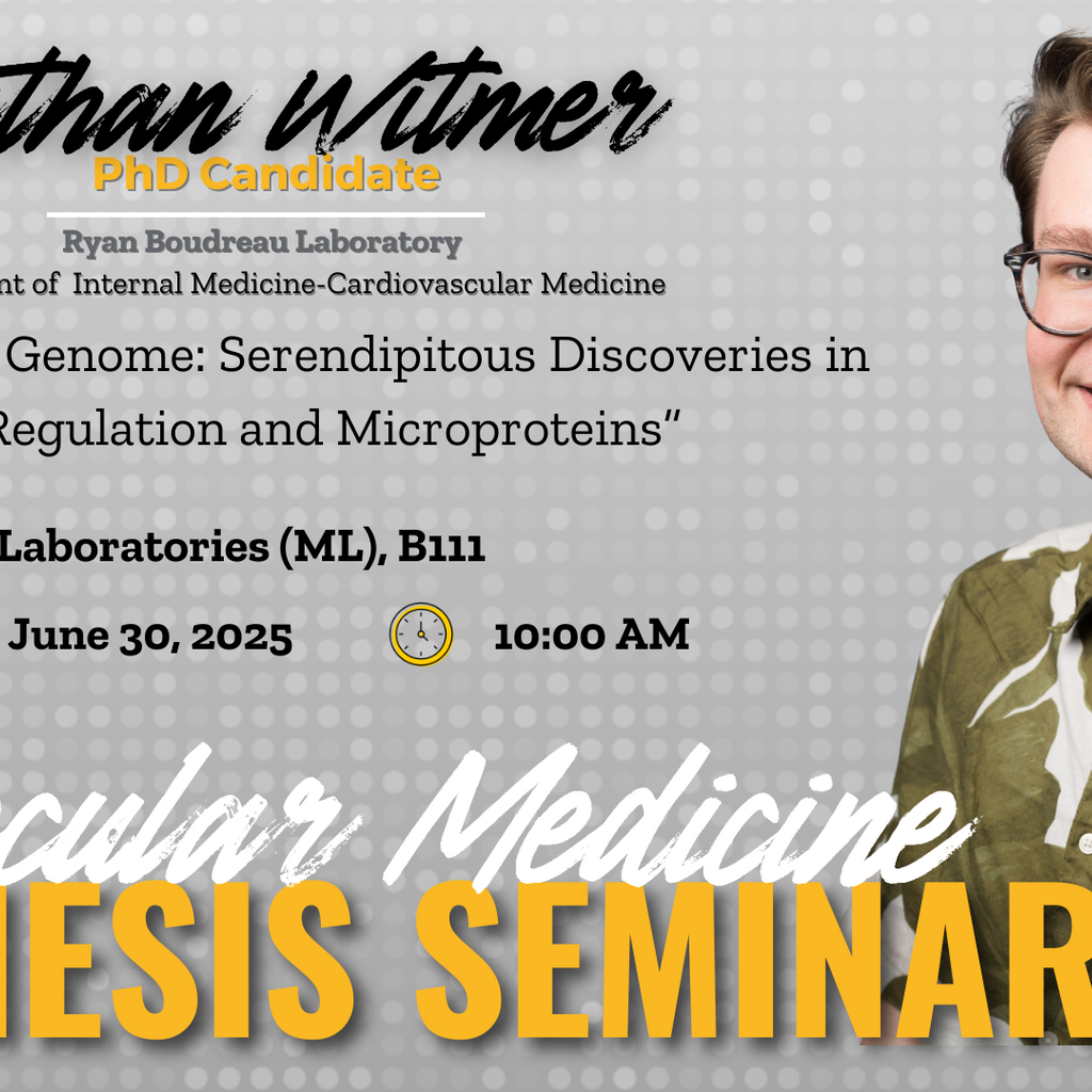 Molecular Medicine Interdisciplinary Program Thesis Defense Seminar: Nathan Witmer promotional image