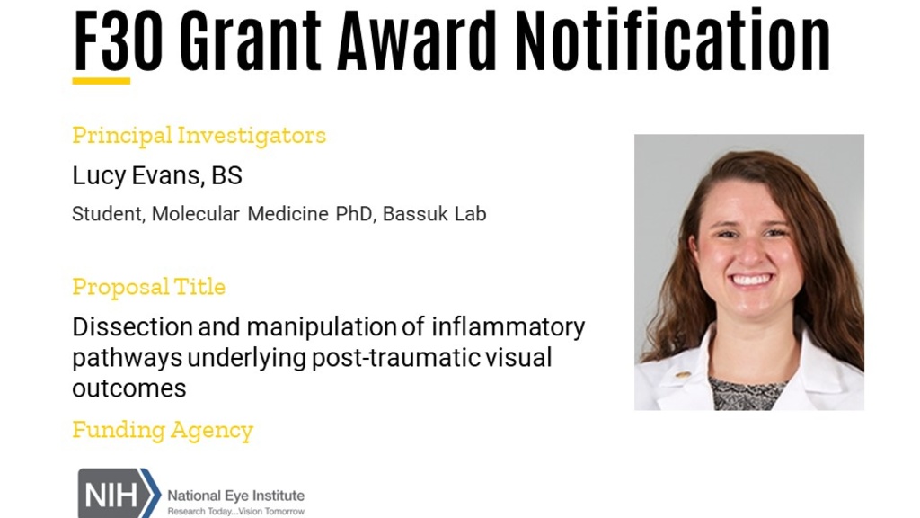 2020.04.13 Lucy Evans F30 Grant Award Notification
