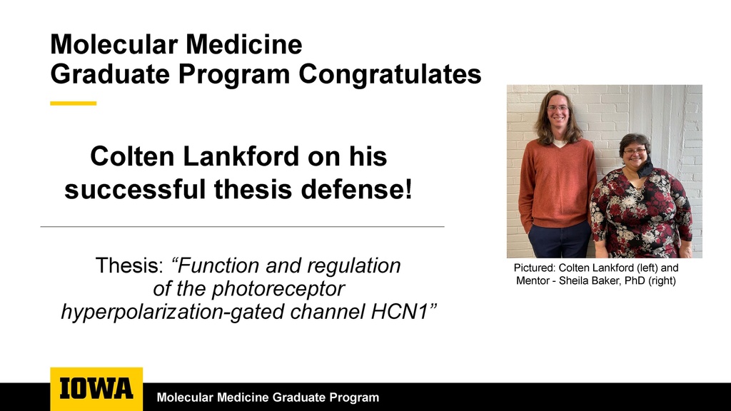 Thesis defense congrats - Colten Lankford