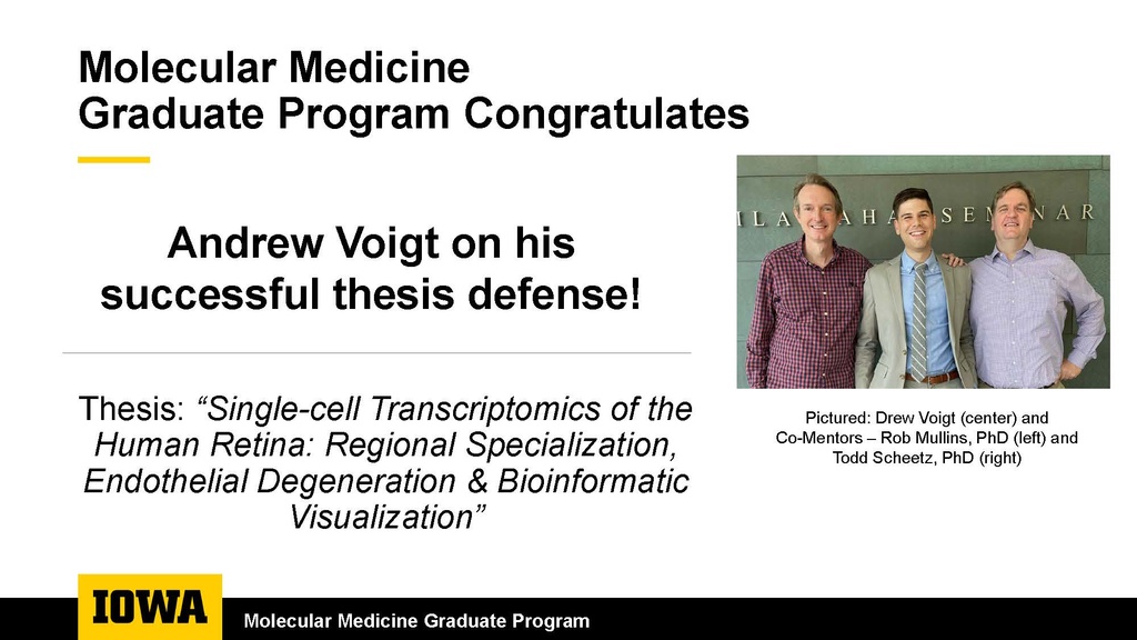 Thesis defense congrats - Drew Voigt