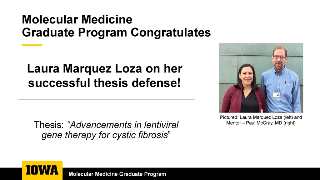 Thesis defense congrats - Laura Marquez Loza