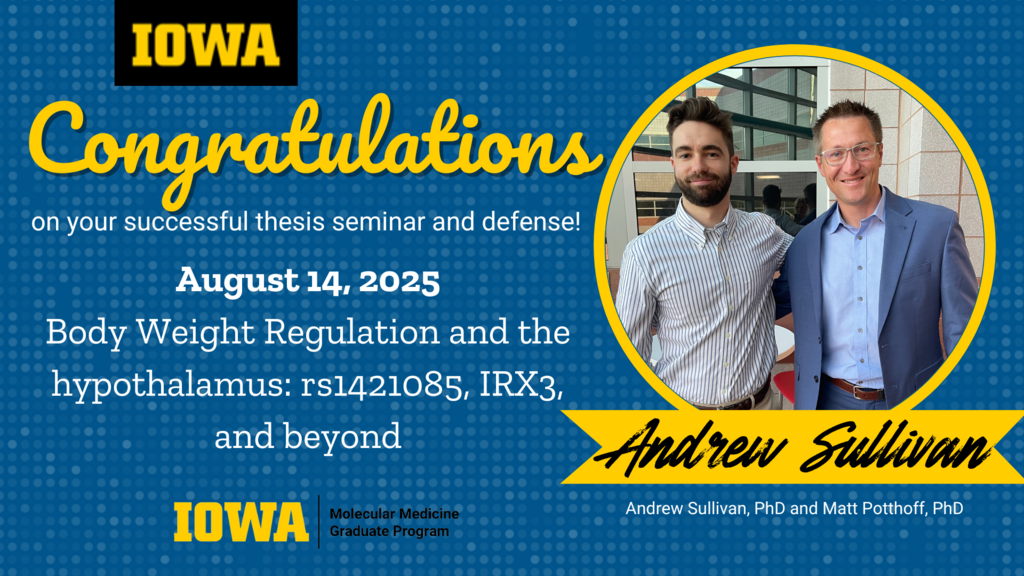 A congratulatory message for our program's newest PhD